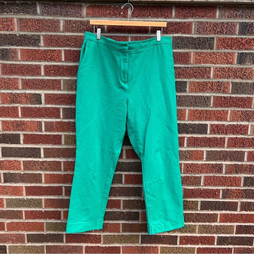 Ann Taylor Green Mid Rise Cropped Dress Pants Trousers